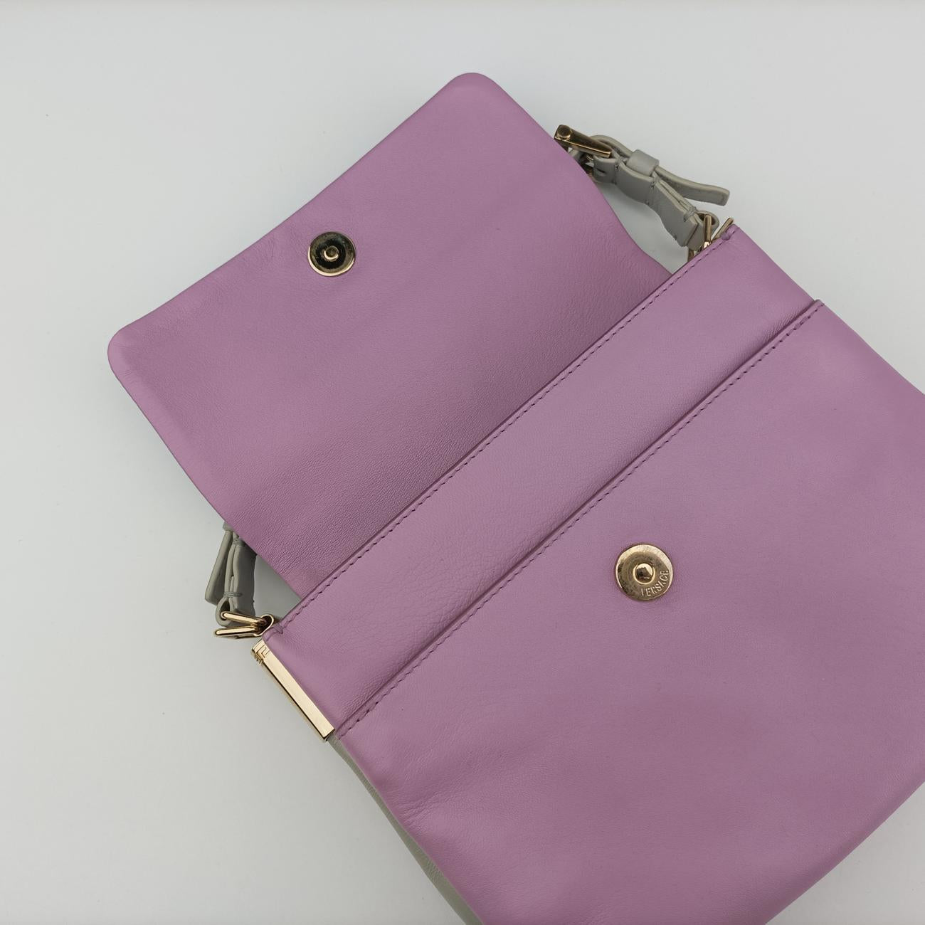 Pre-owned VERSACE La Medusa Blue×Pink lambskin  shoulderbag | stylenewstar