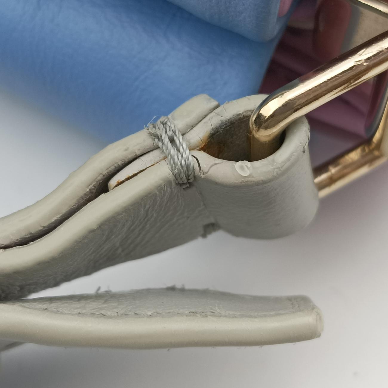 Pre-owned VERSACE La Medusa Blue×Pink lambskin  shoulderbag | stylenewstar