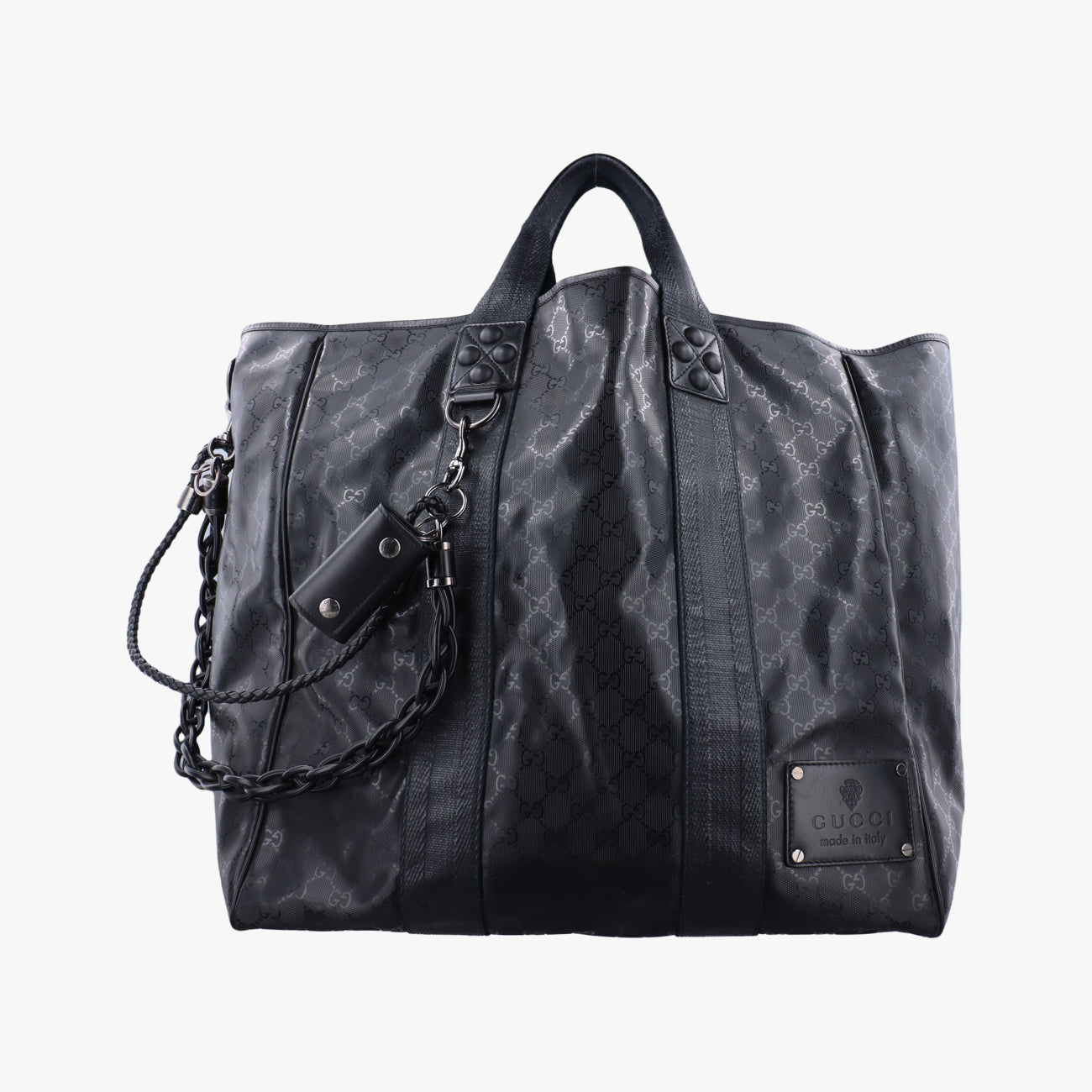 Pre-owned Gucci GG Imprime Black PVC coated canvas 223589 shoulderbag | stylenewstar