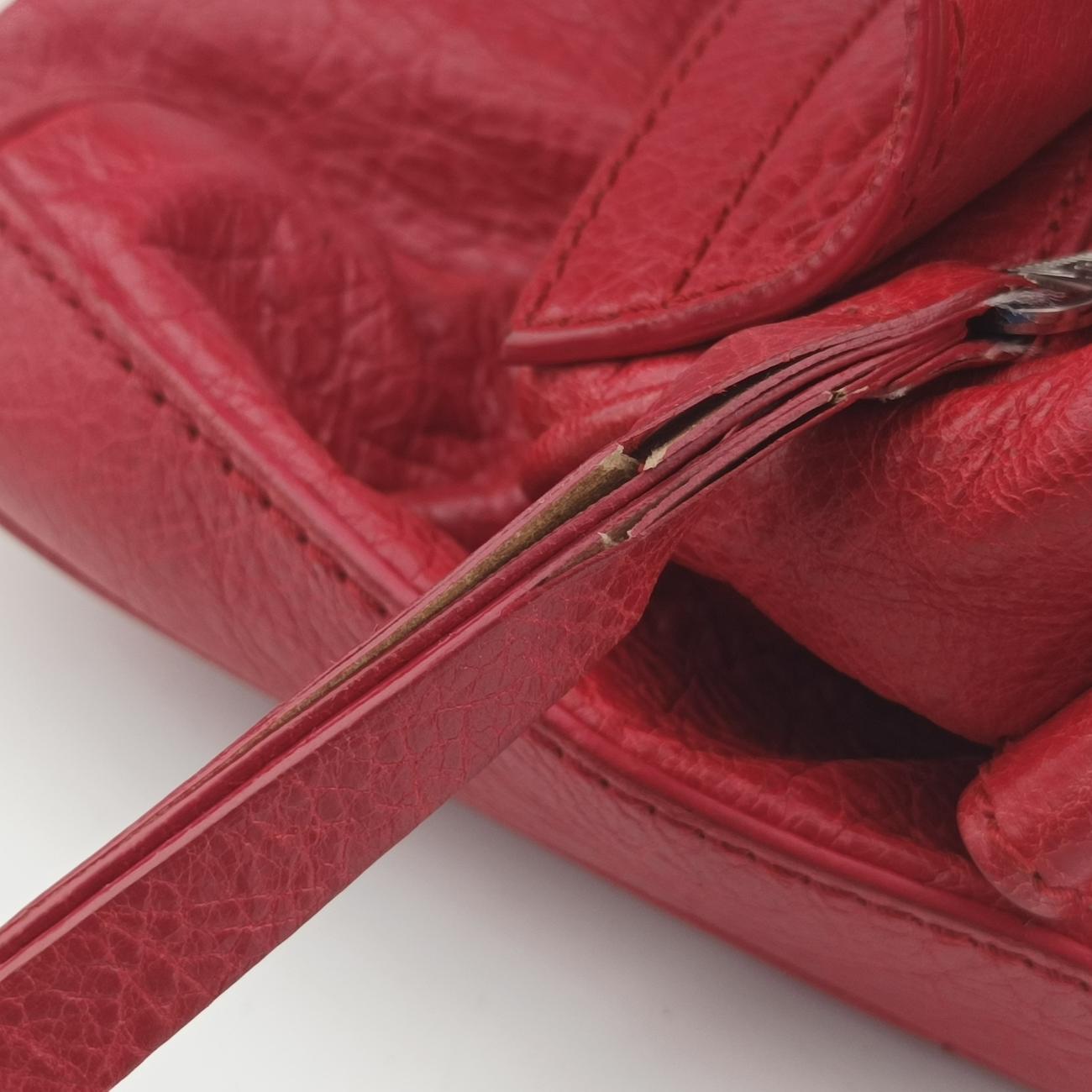 Pre-owned Balenciaga Classic Squash Red Leather  shoulderbag | stylenewstar