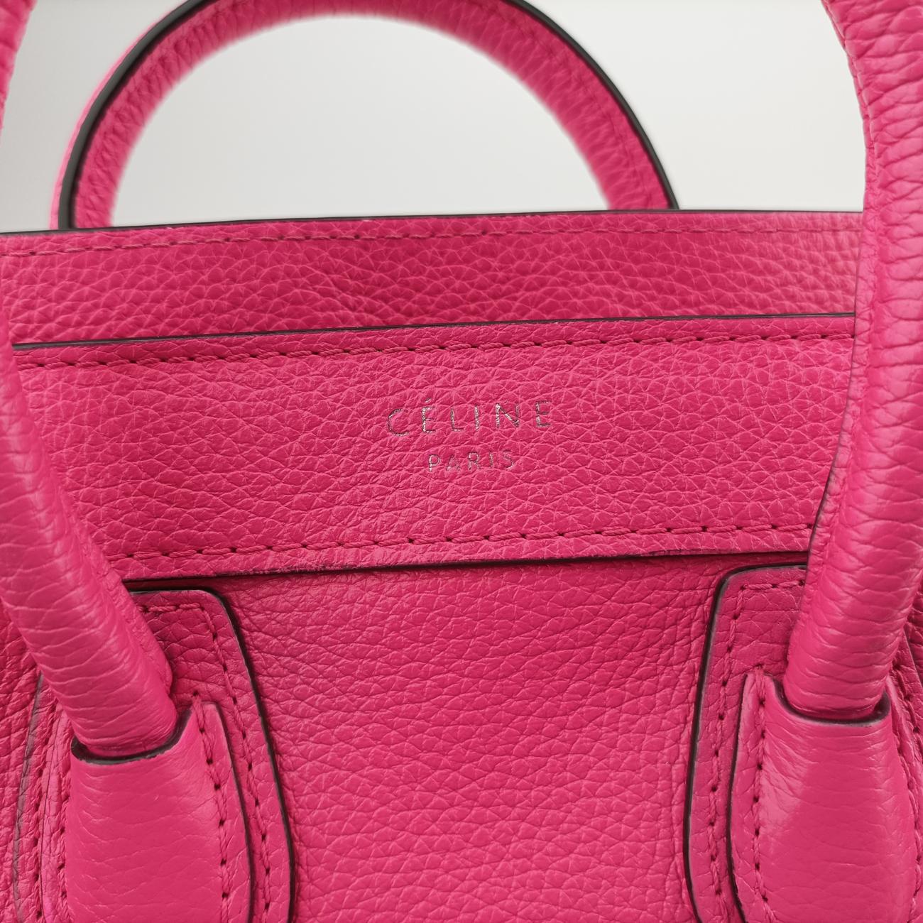 Secondhand Celine luggage nano shopper Rose Leather  shoulderbag | stylenewstar