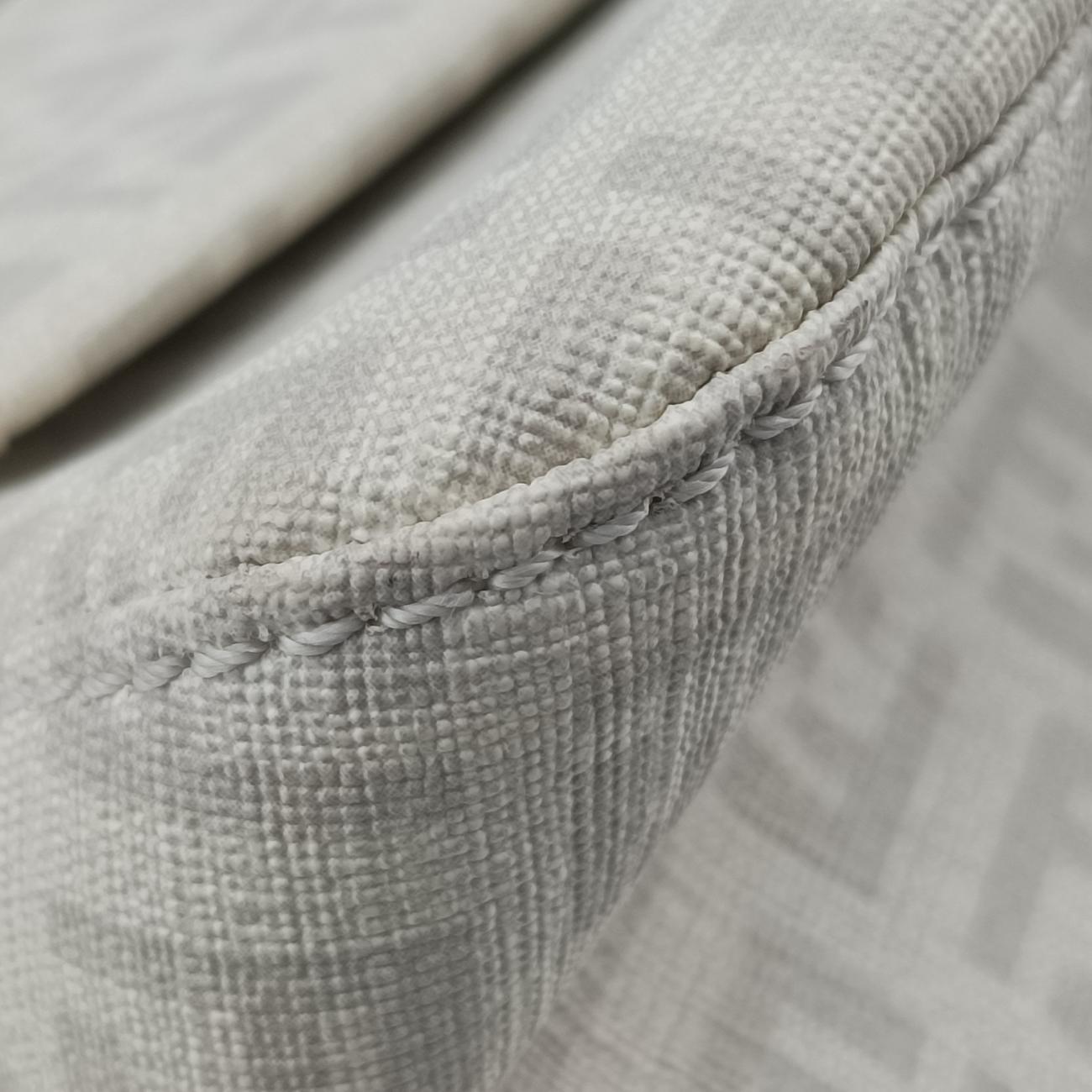 Pre-owned Fendi Baguette White PVC coated canvas 8BR180 handbag | stylenewstar