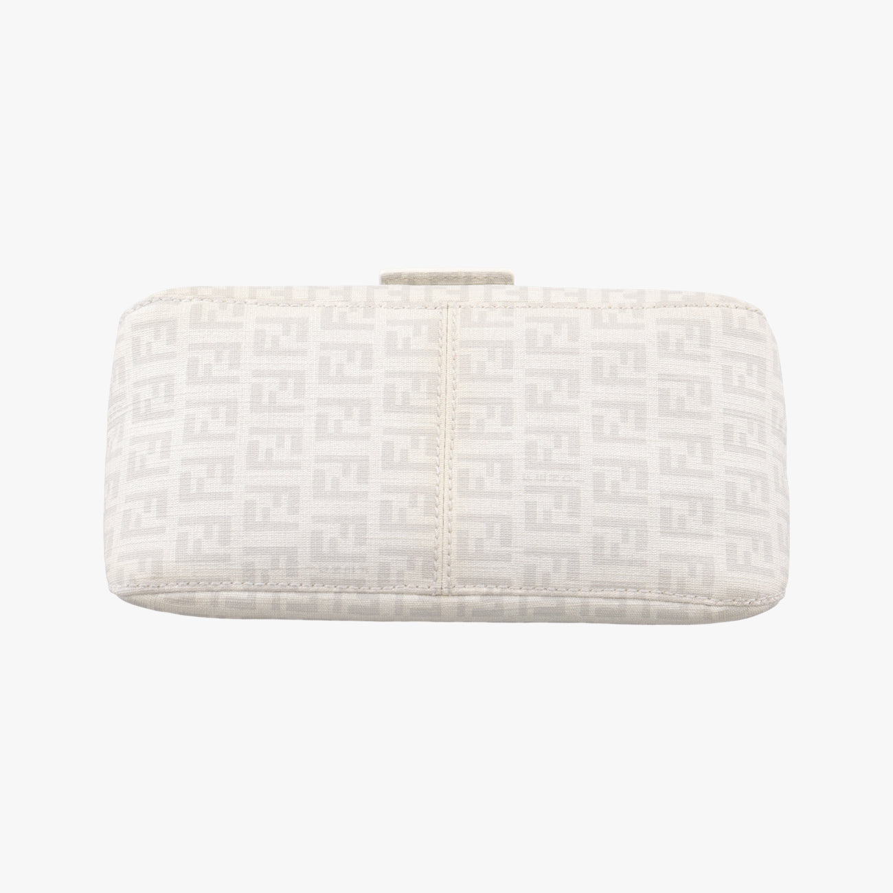 Pre-owned Fendi Baguette White PVC coated canvas 8BR180 handbag | stylenewstar