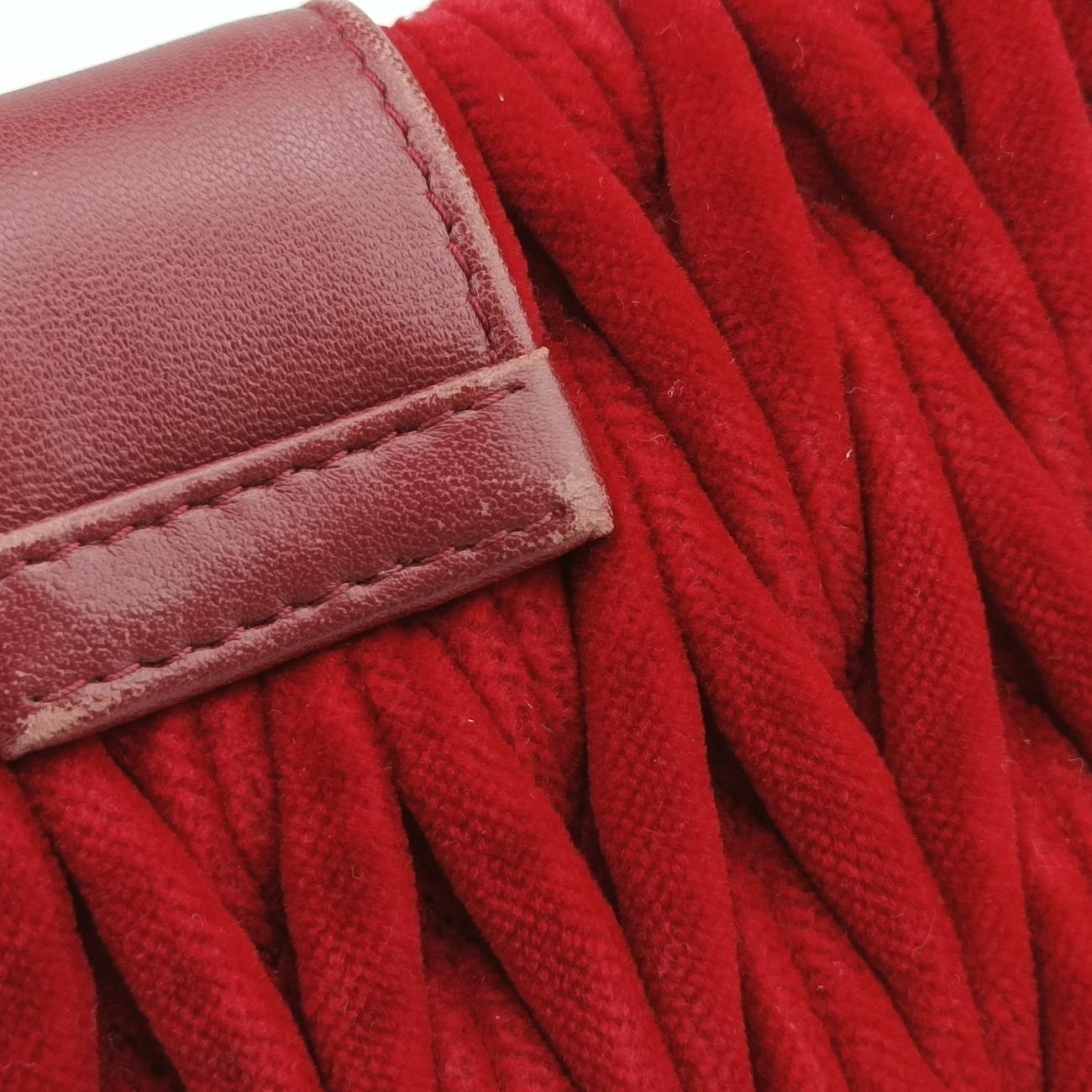 Vintage Miu Miu My Miu Red Velour  shoulderbag | stylenewstar