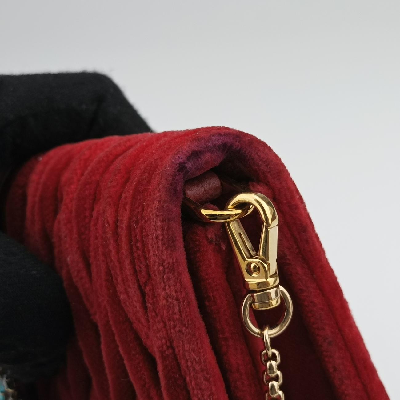 Vintage Miu Miu My Miu Red Velour  shoulderbag | stylenewstar