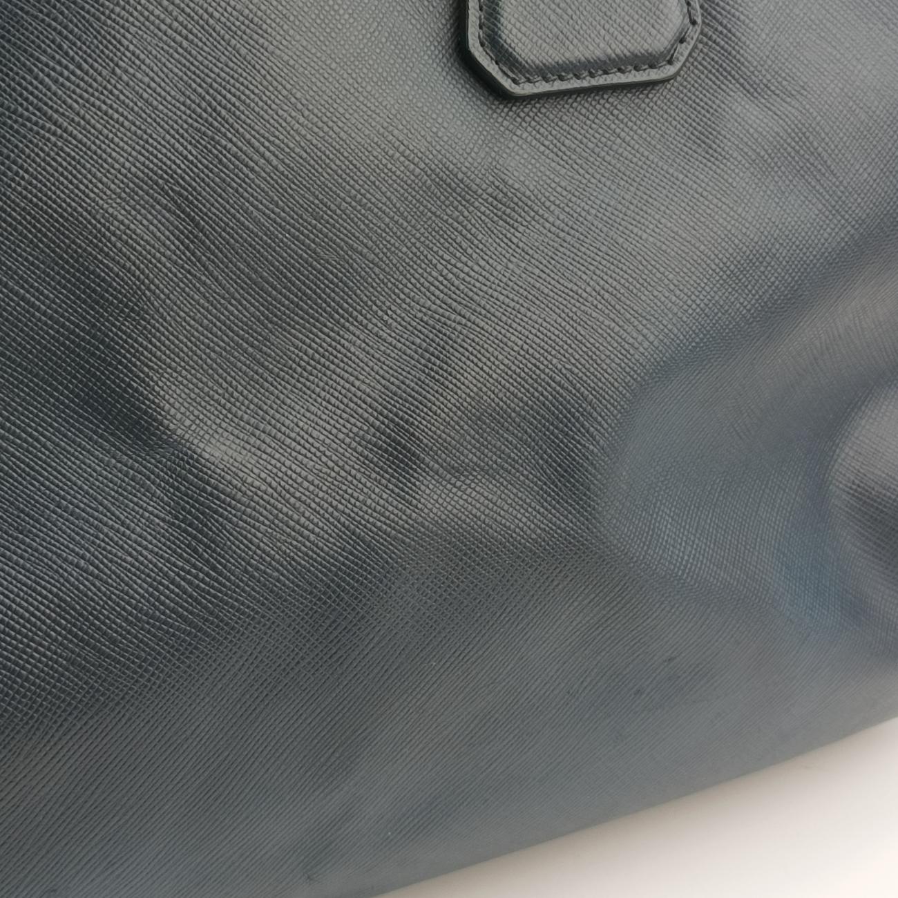 Pre-owned Prada business bag briefcase Navy SAFFIANO Leather 2VE363 handbag | stylenewstar