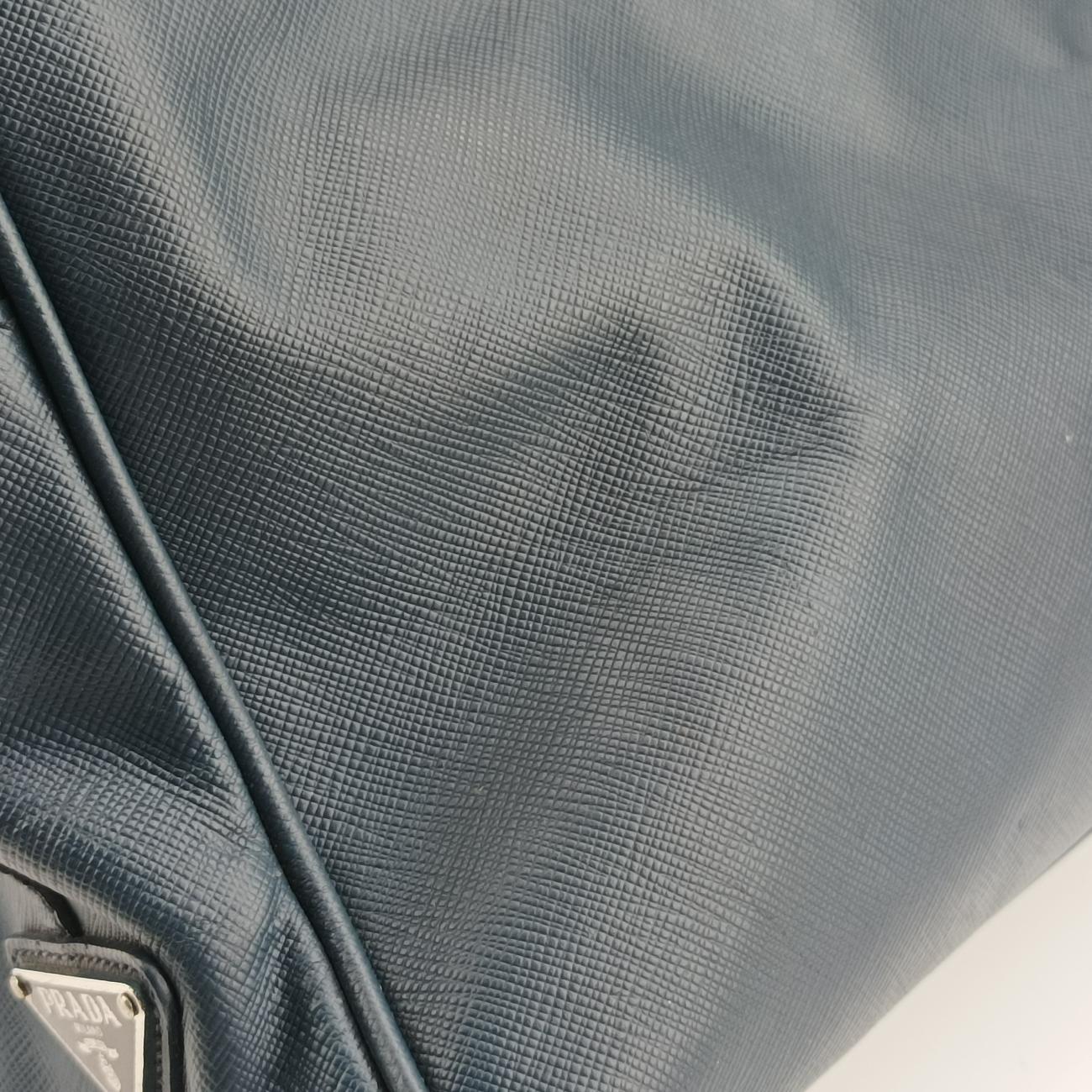 Pre-owned Prada business bag briefcase Navy SAFFIANO Leather 2VE363 handbag | stylenewstar