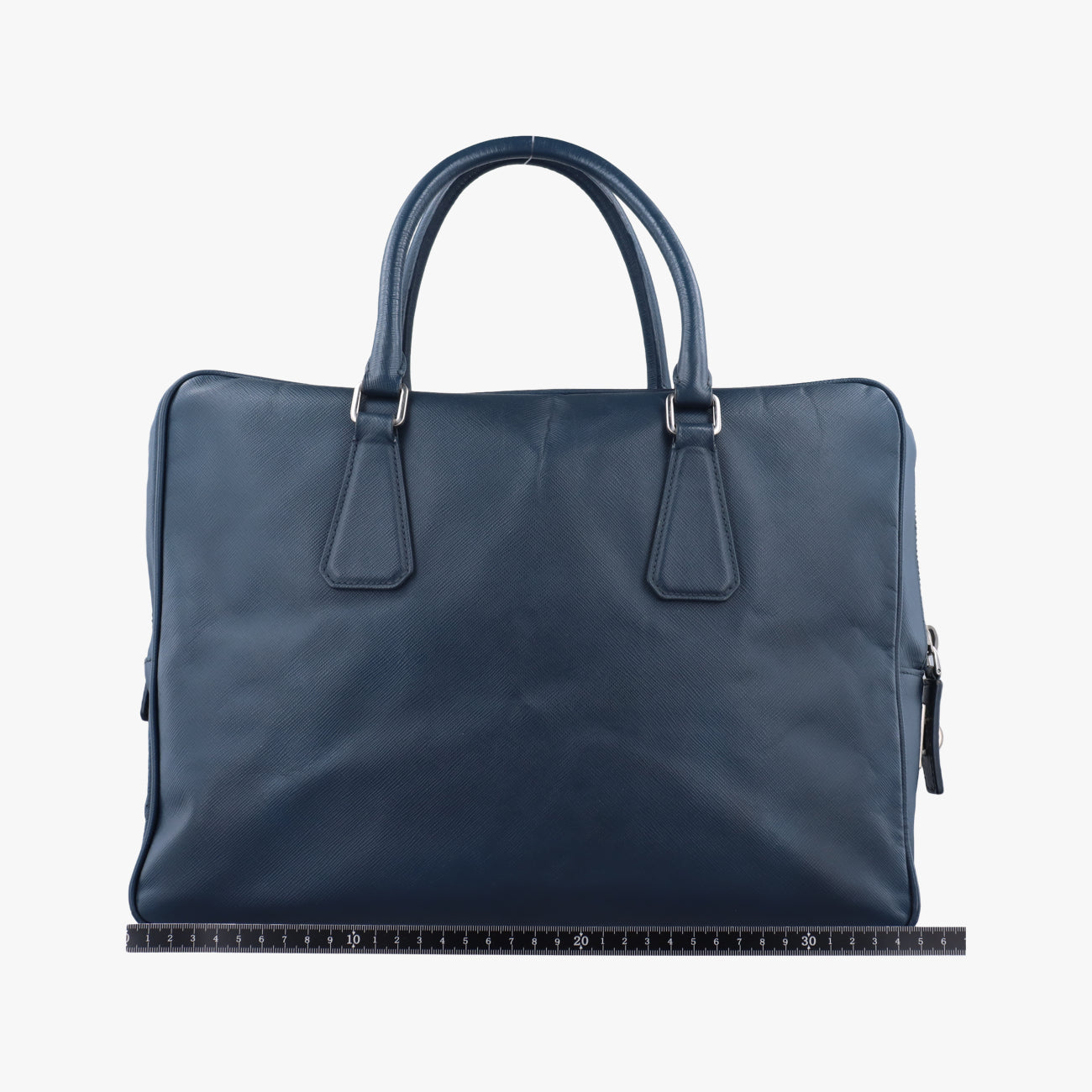 Pre-owned Prada business bag briefcase Navy SAFFIANO Leather 2VE363 handbag | stylenewstar