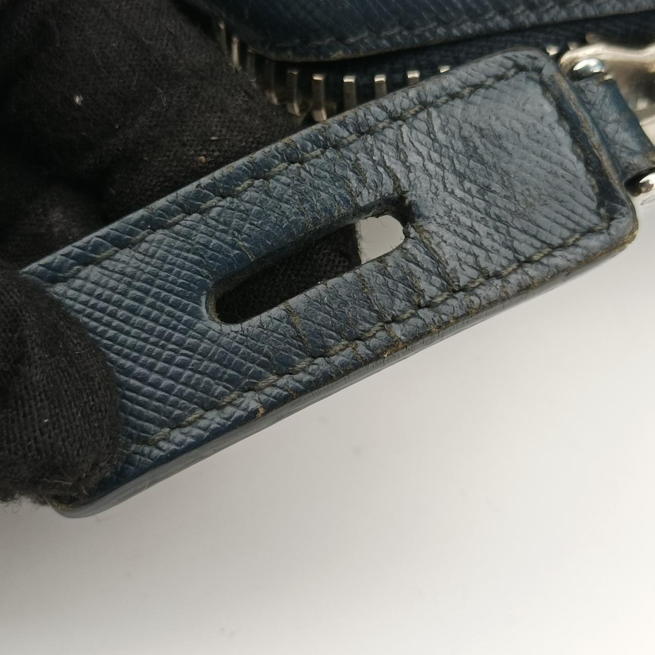 Pre-owned Prada business bag briefcase Navy SAFFIANO Leather 2VE363 handbag | stylenewstar