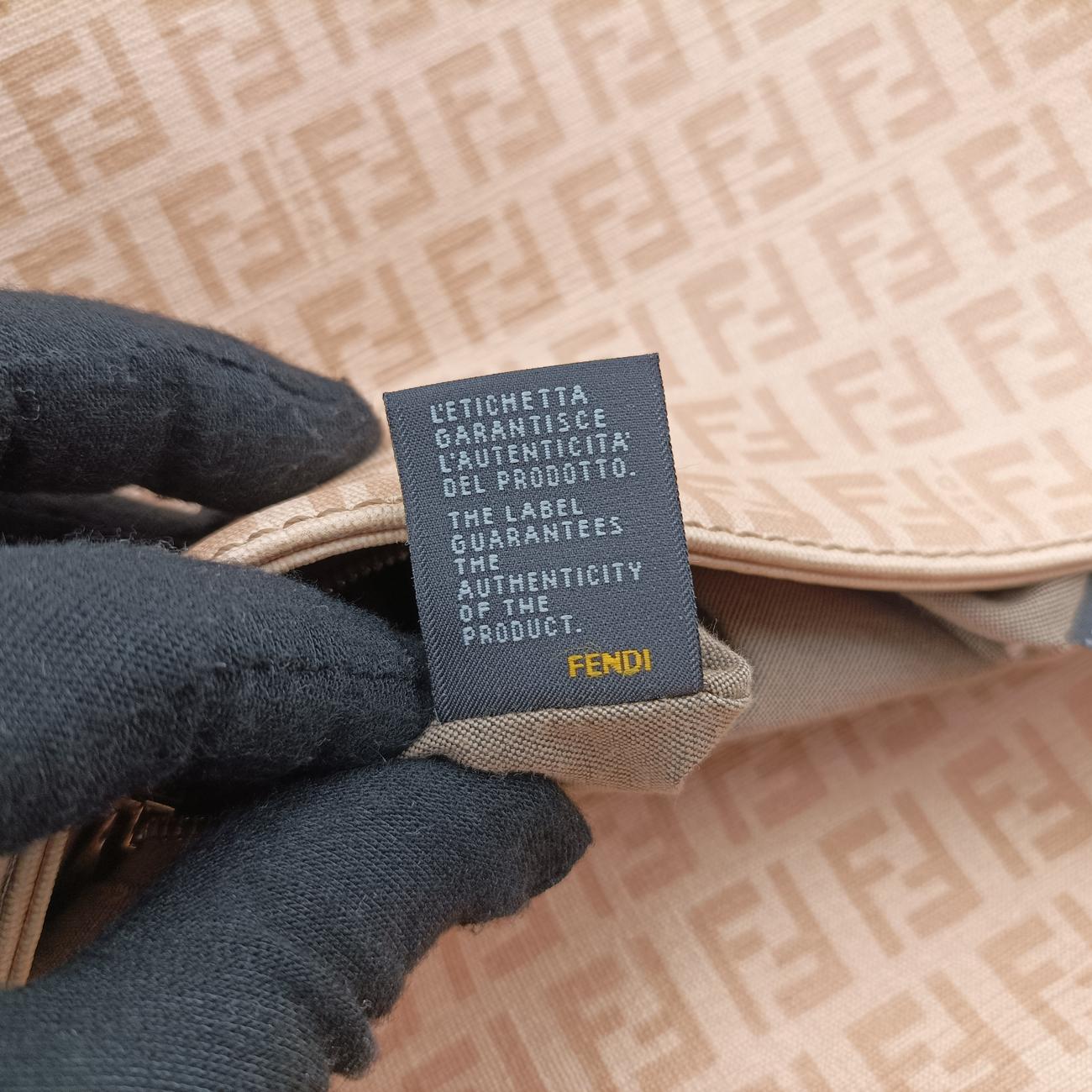 Vintage Fendi Baguette Zucchino Beige PVC coated canvas 8BR001 handbag | stylenewstar