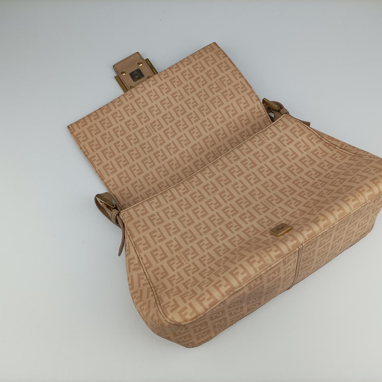 Vintage Fendi Baguette Zucchino Beige PVC coated canvas 8BR001 handbag | stylenewstar