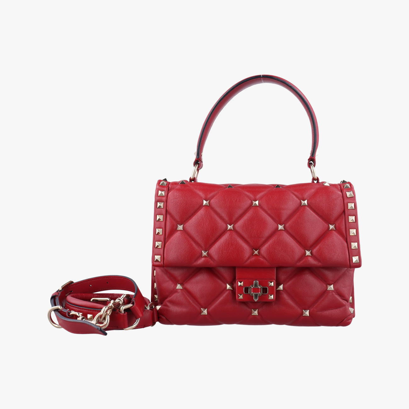 Secondhand Valentino CANDYSTUD Red Leather  shoulderbag | stylenewstar