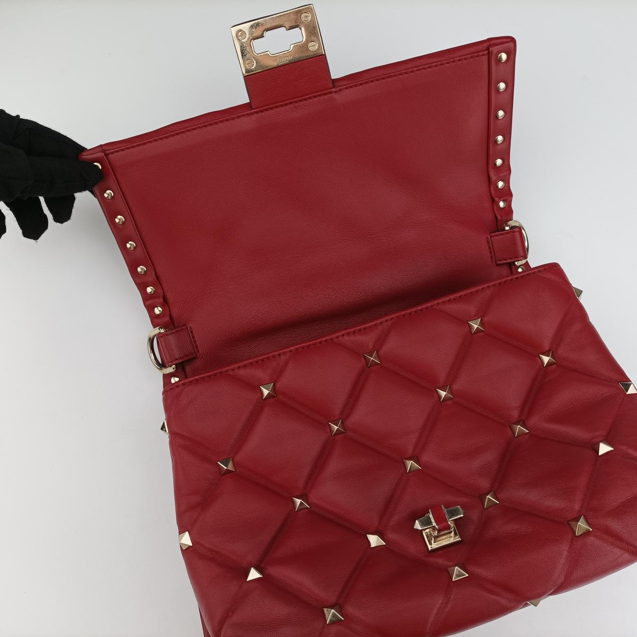 Secondhand Valentino CANDYSTUD Red Leather  shoulderbag | stylenewstar