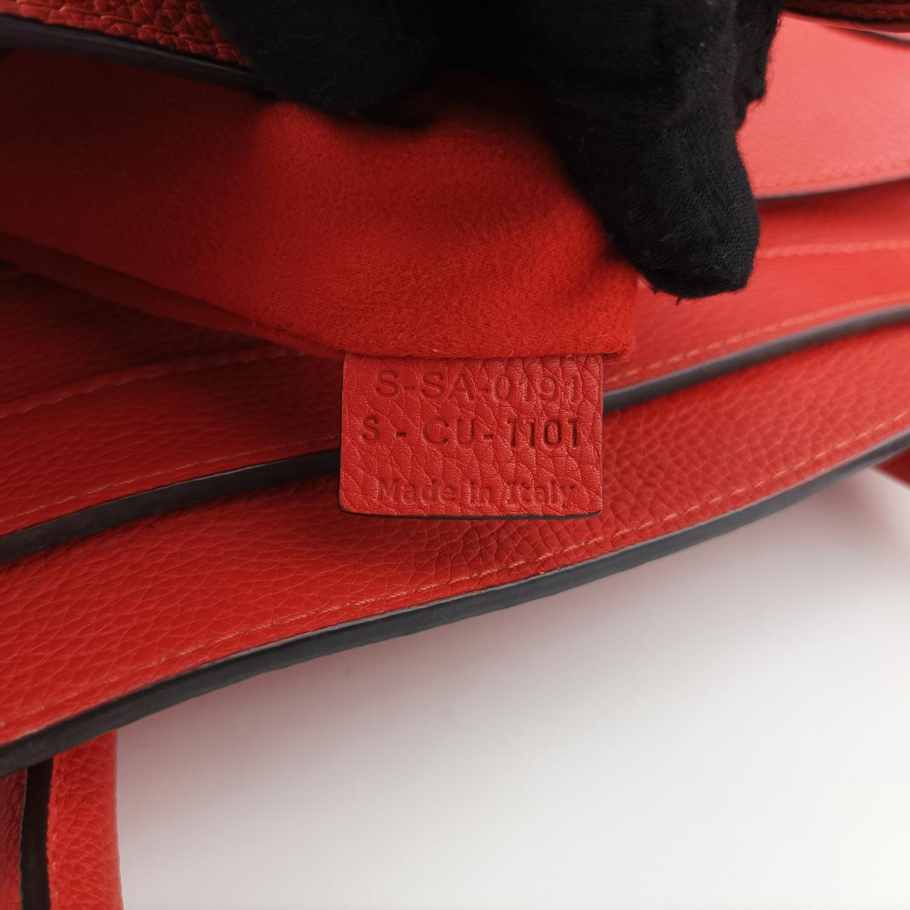 Pre-owned Celine Luggage Mini Shopper Orange Leather  handbag | stylenewstar