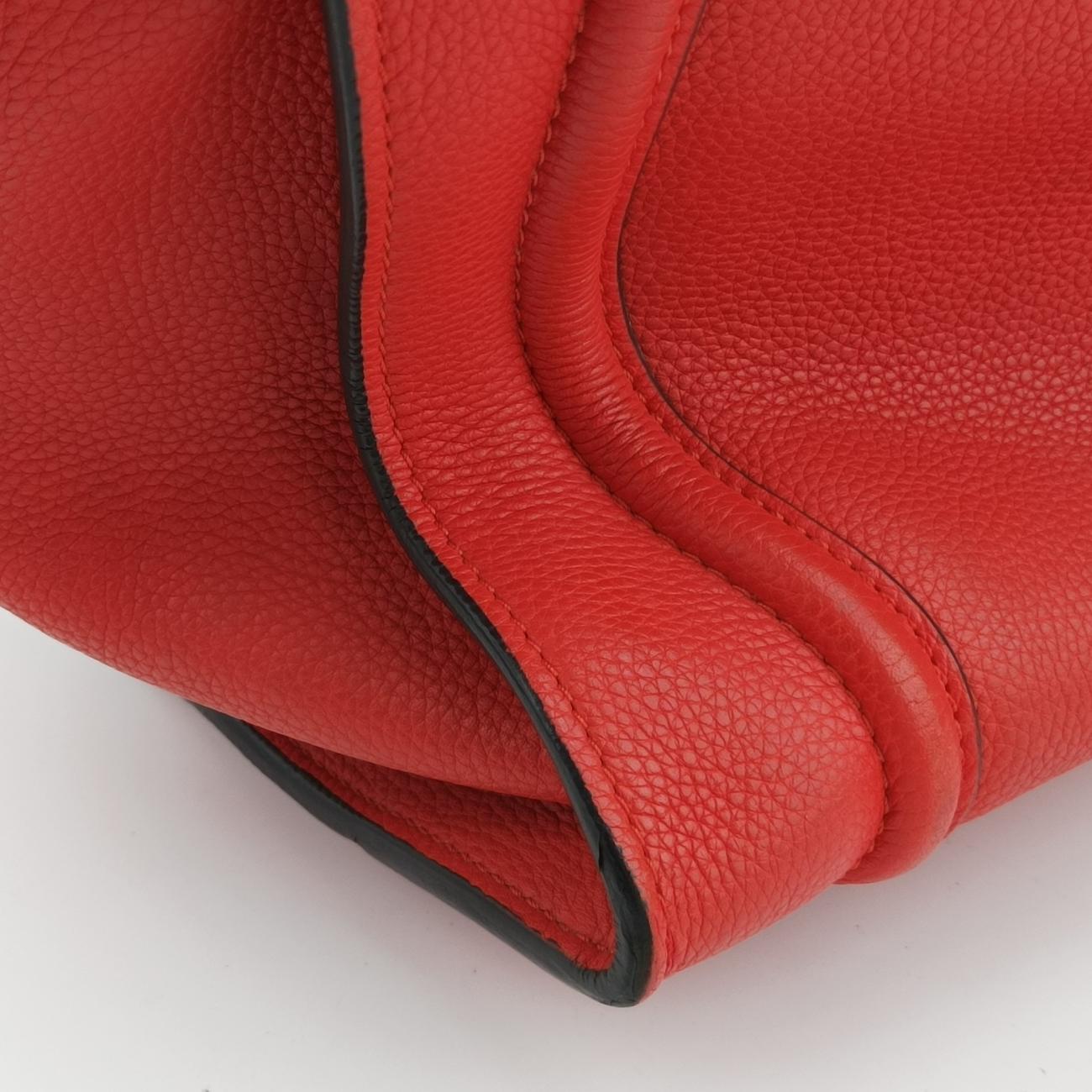 Pre-owned Celine Luggage Mini Shopper Orange Leather  handbag | stylenewstar