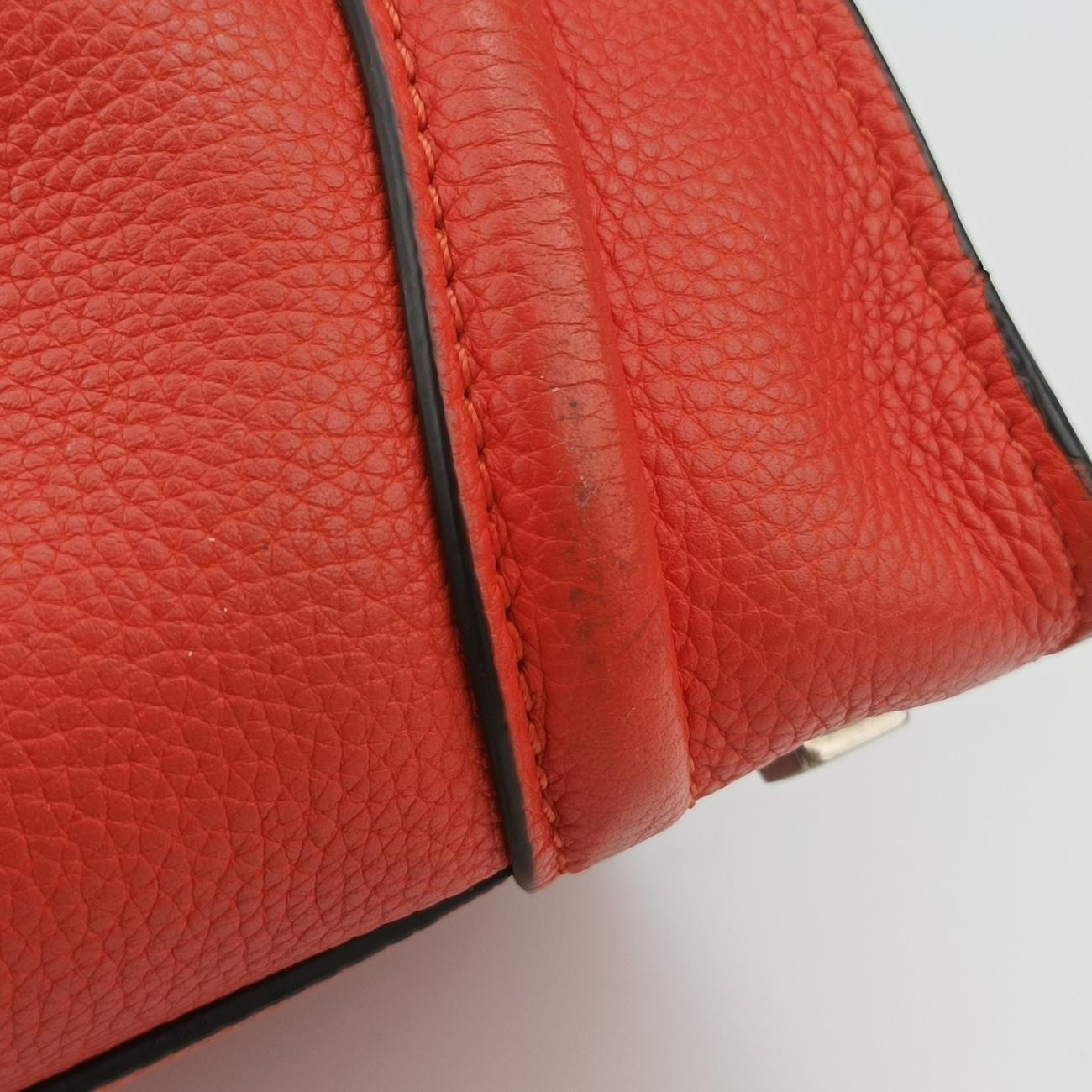 Pre-owned Celine Luggage Mini Shopper Orange Leather  handbag | stylenewstar