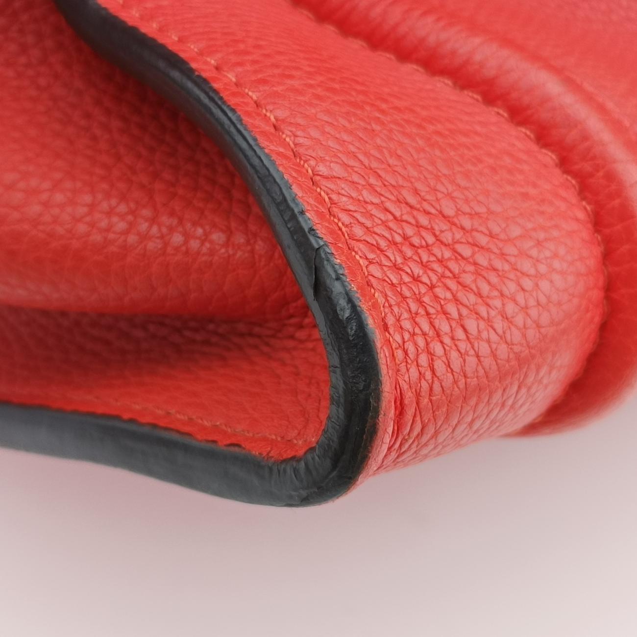 Pre-owned Celine Luggage Mini Shopper Orange Leather  handbag | stylenewstar