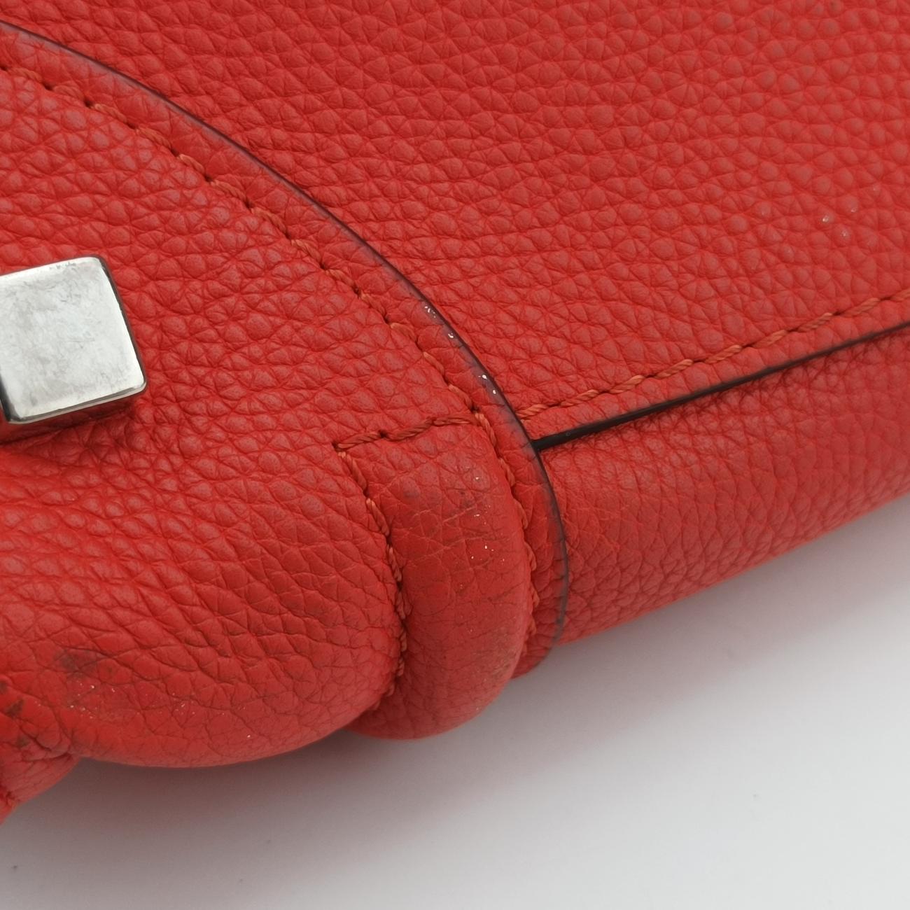 Pre-owned Celine Luggage Mini Shopper Orange Leather  handbag | stylenewstar