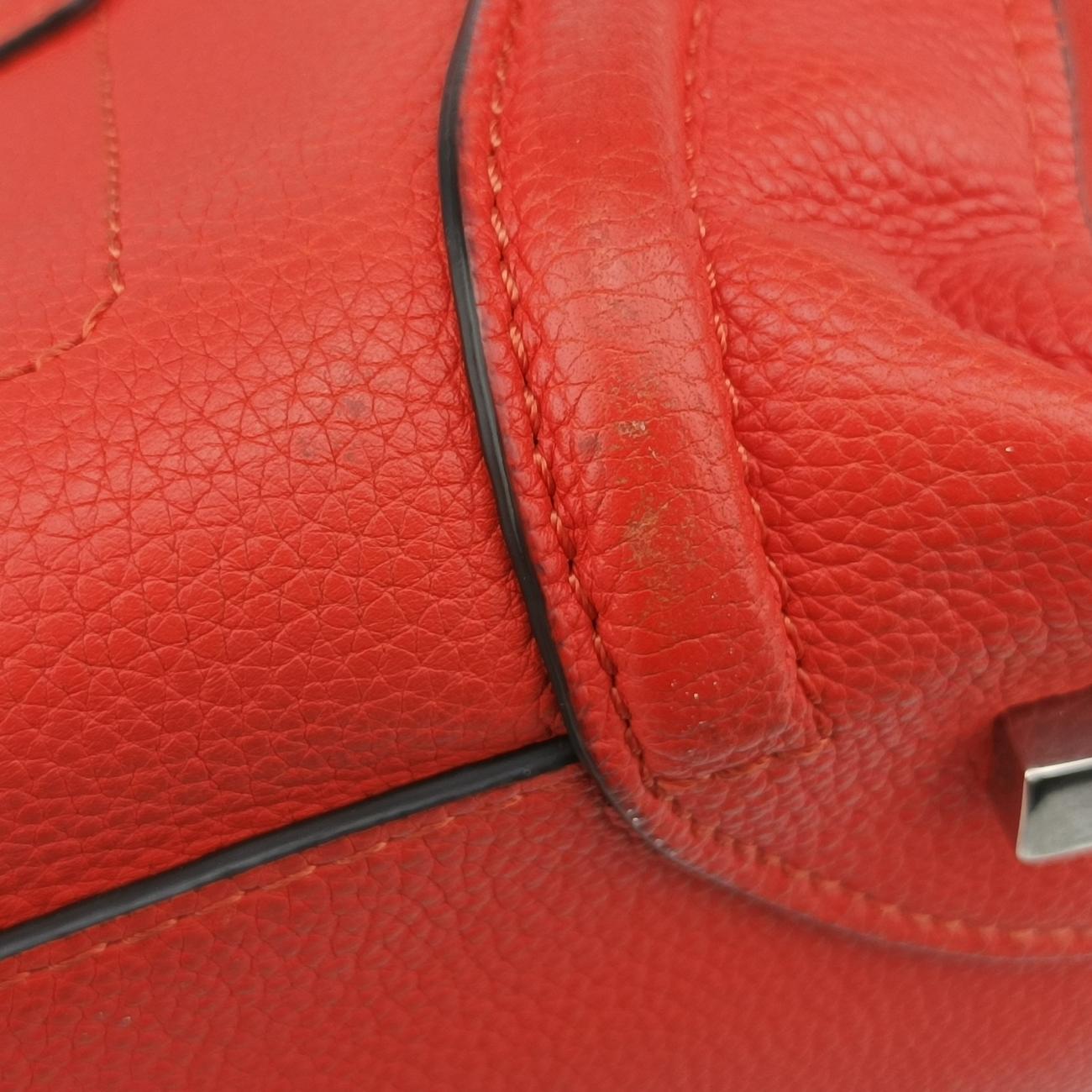 Pre-owned Celine Luggage Mini Shopper Orange Leather  handbag | stylenewstar