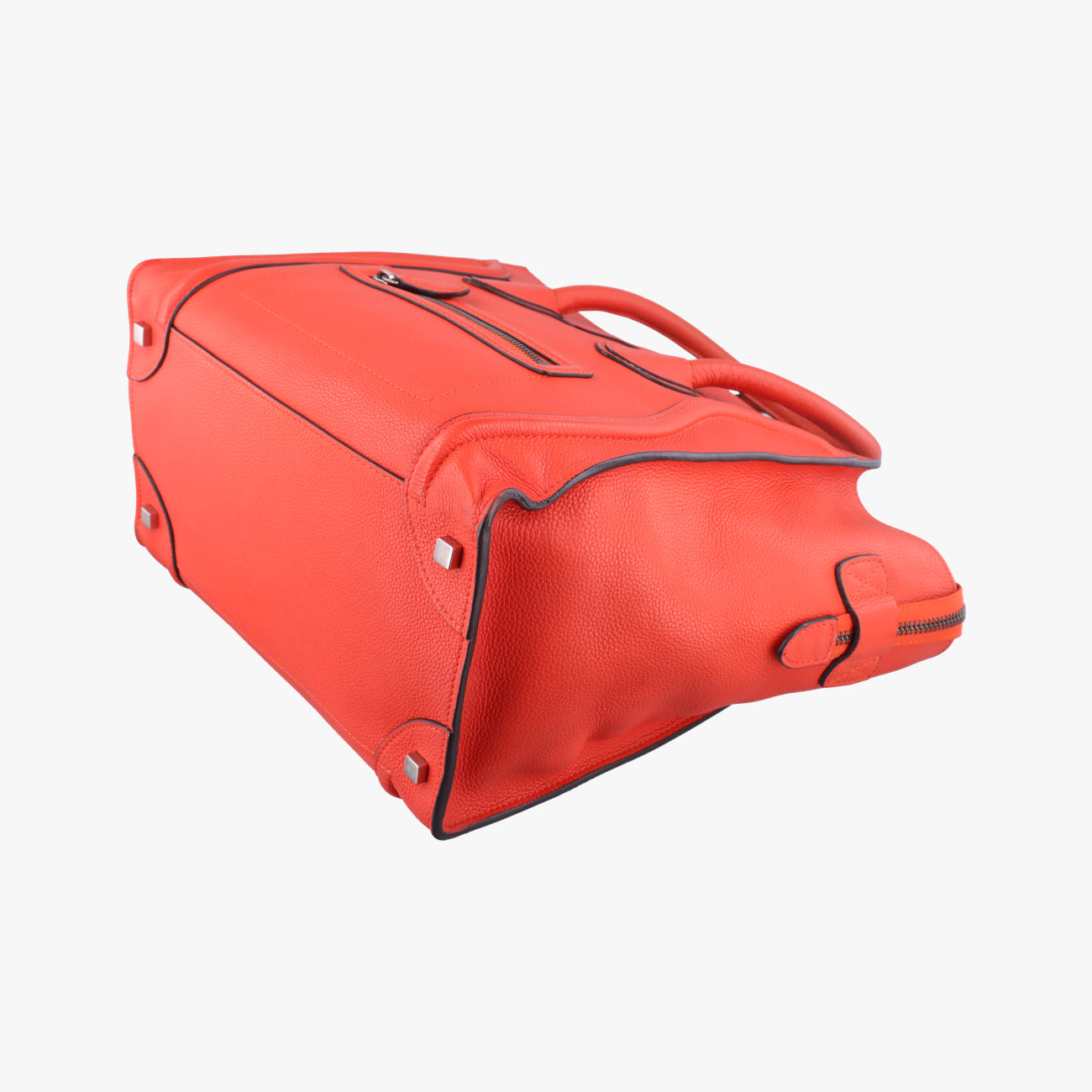 Pre-owned Celine Luggage Mini Shopper Orange Leather  handbag | stylenewstar