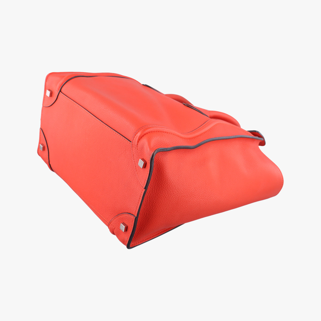 Pre-owned Celine Luggage Mini Shopper Orange Leather  handbag | stylenewstar