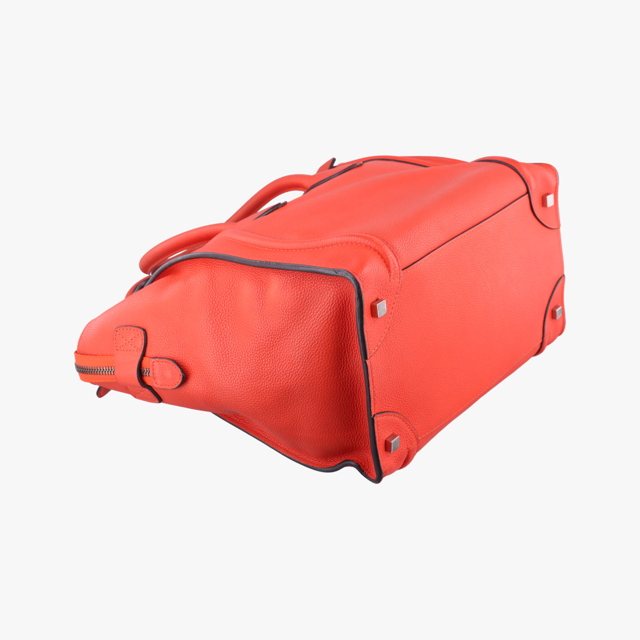 Pre-owned Celine Luggage Mini Shopper Orange Leather  handbag | stylenewstar