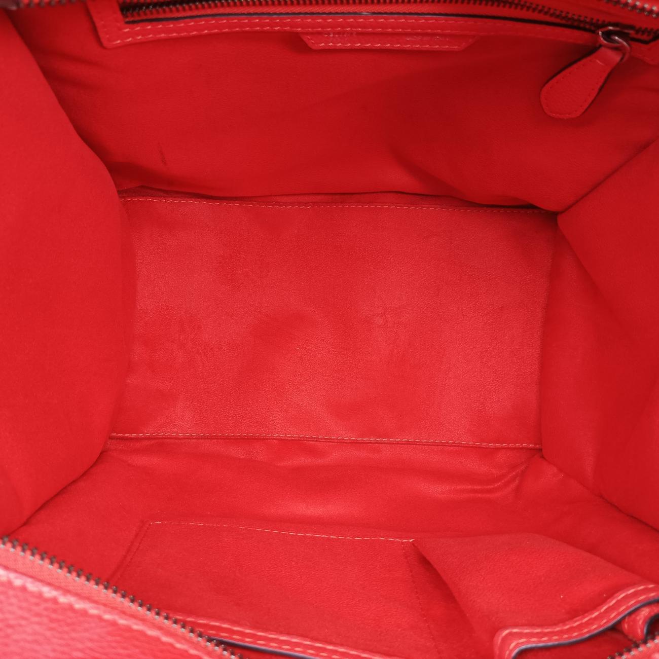 Pre-owned Celine Luggage Mini Shopper Orange Leather  handbag | stylenewstar