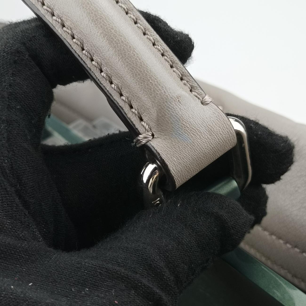 Pre-owned Fendi PEEKABOO Large Grey Leather 8BN210 shoulderbag | stylenewstar