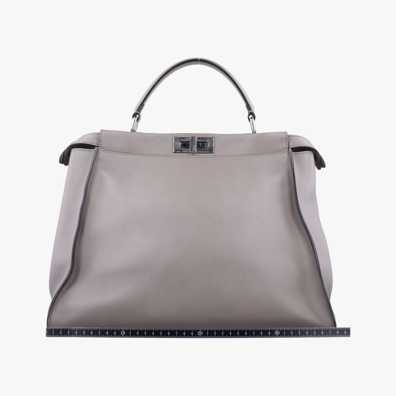 Pre-owned Fendi PEEKABOO Large Grey Leather 8BN210 shoulderbag | stylenewstar