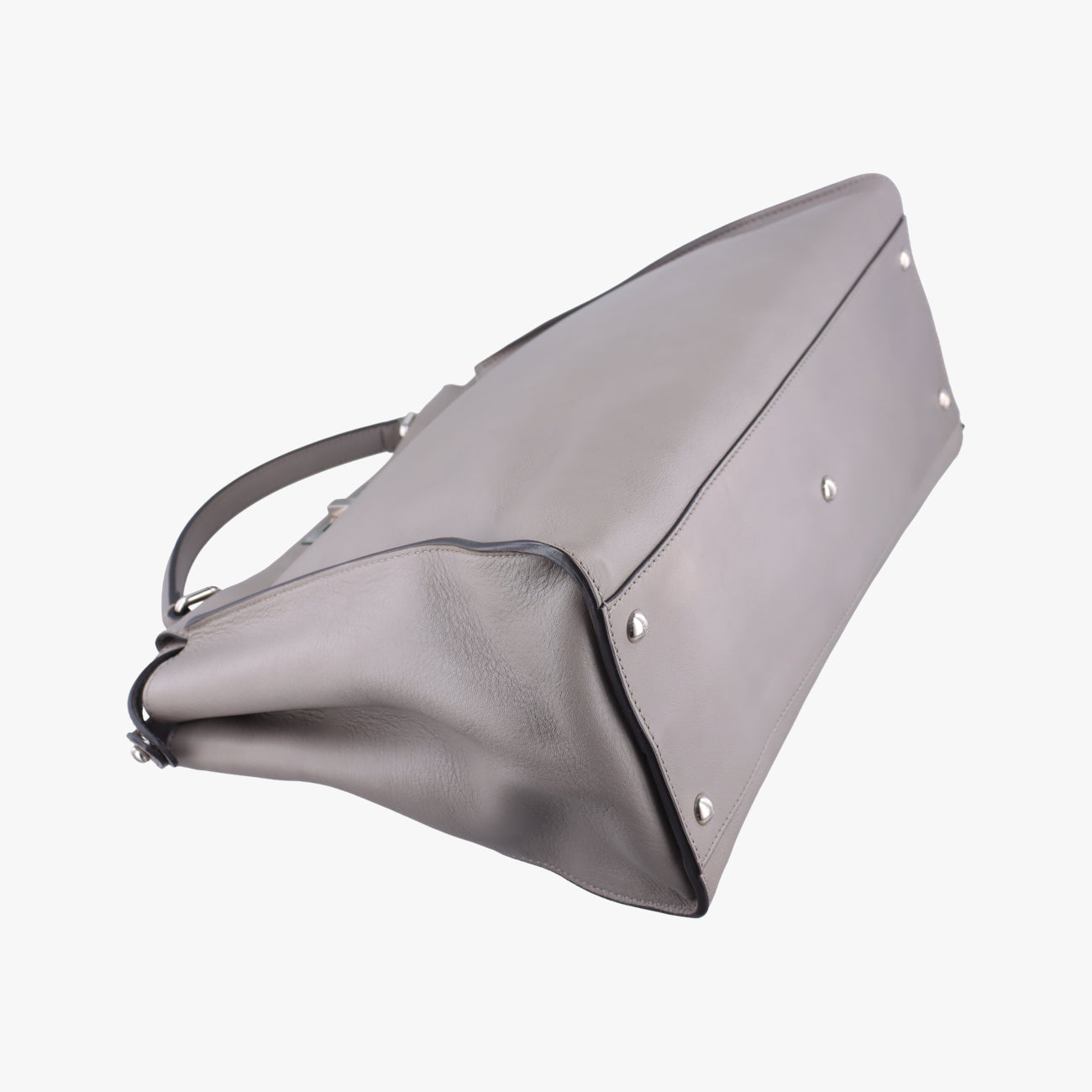 Pre-owned Fendi PEEKABOO Large Grey Leather 8BN210 shoulderbag | stylenewstar