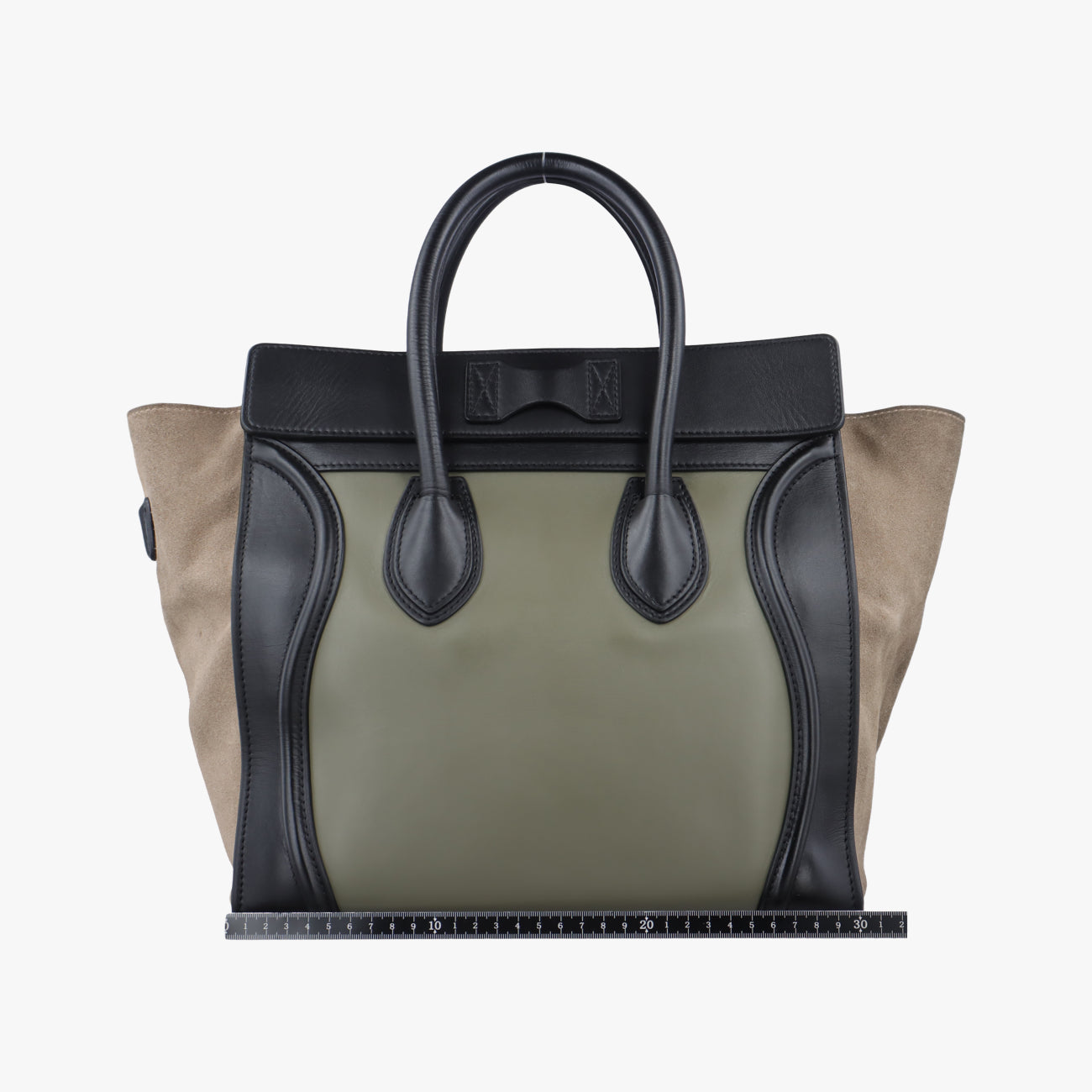 Vintage Celine Luggage Mini Shopper Brown x Green x Black Leather×Suede  handbag | stylenewstar