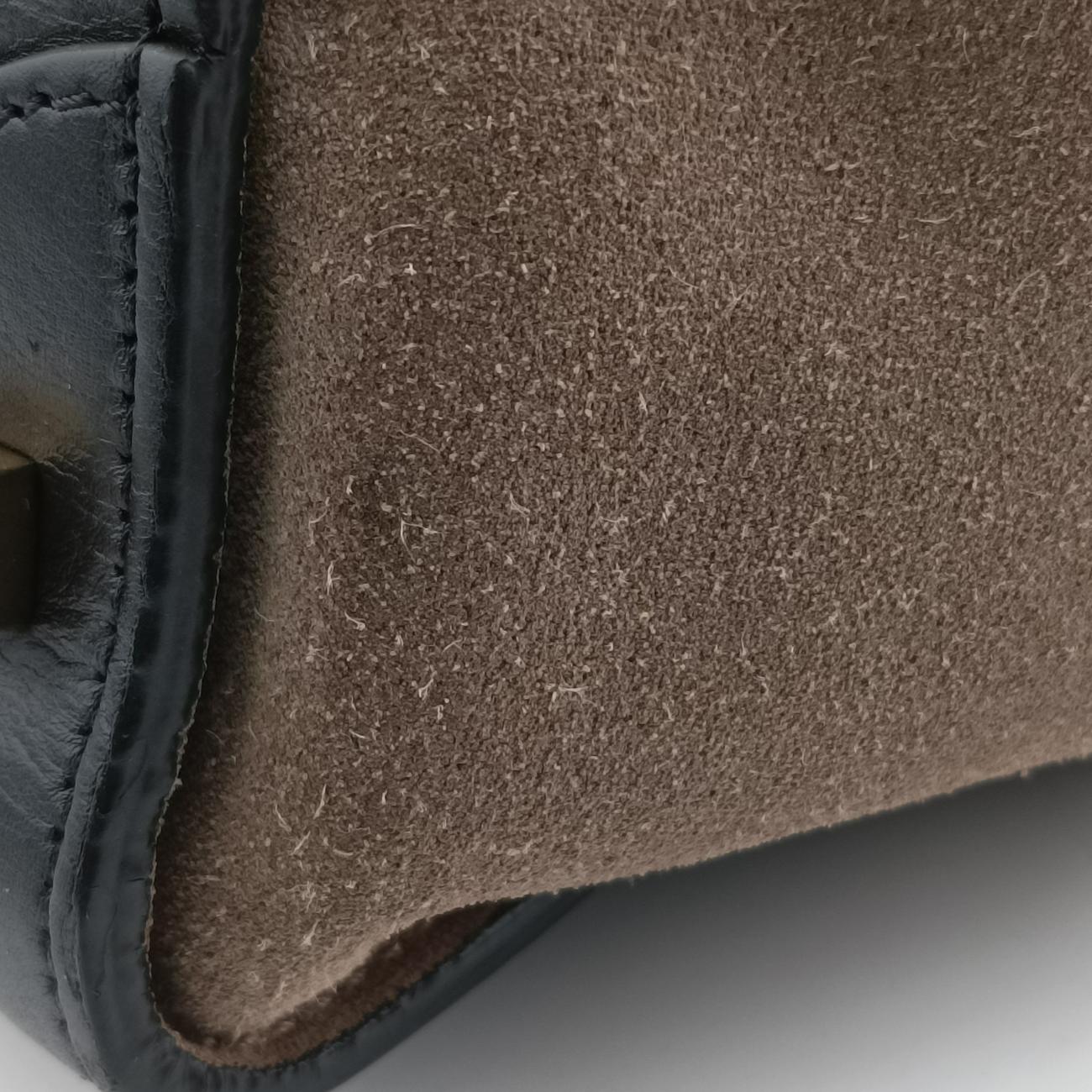 Vintage Celine Luggage Mini Shopper Brown x Green x Black Leather×Suede  handbag | stylenewstar