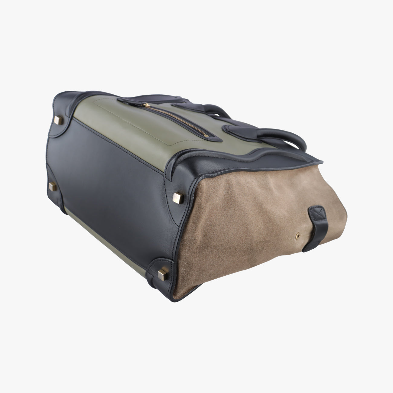 Vintage Celine Luggage Mini Shopper Brown x Green x Black Leather×Suede  handbag | stylenewstar