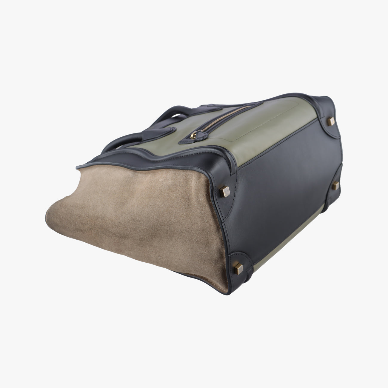 Vintage Celine Luggage Mini Shopper Brown x Green x Black Leather×Suede  handbag | stylenewstar