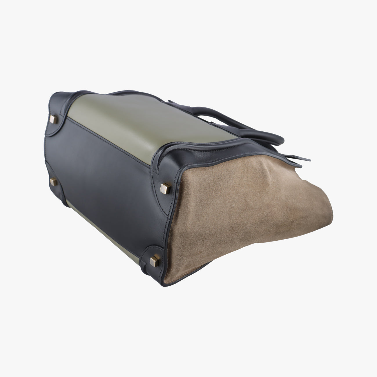 Vintage Celine Luggage Mini Shopper Brown x Green x Black Leather×Suede  handbag | stylenewstar