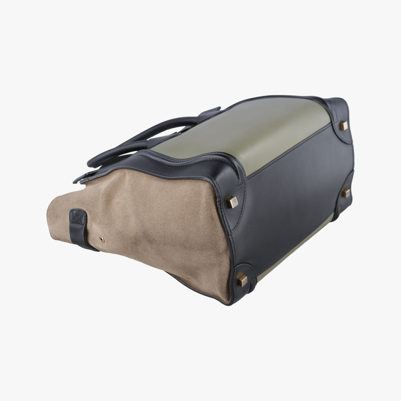 Vintage Celine Luggage Mini Shopper Brown x Green x Black Leather×Suede  handbag | stylenewstar