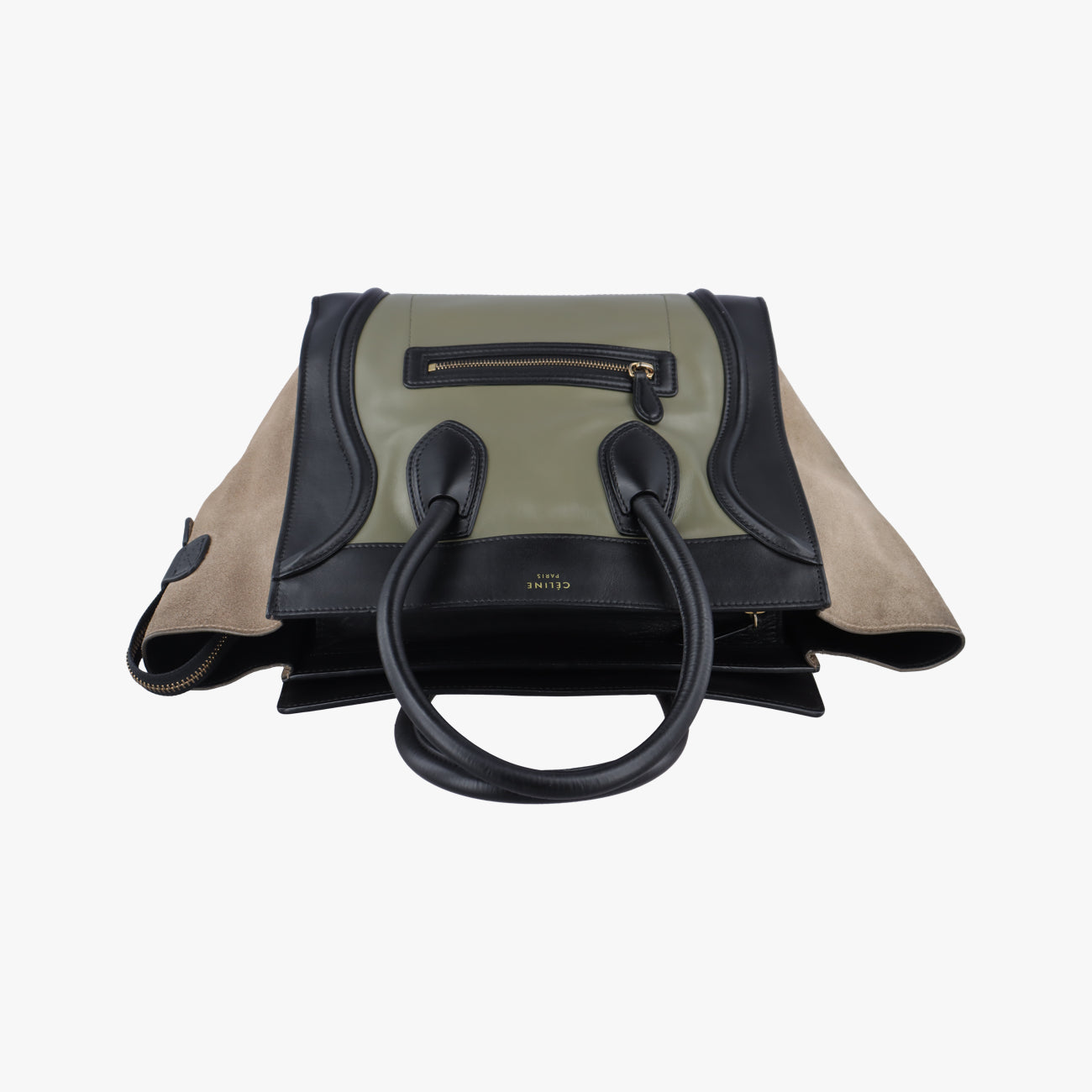 Vintage Celine Luggage Mini Shopper Brown x Green x Black Leather×Suede  handbag | stylenewstar