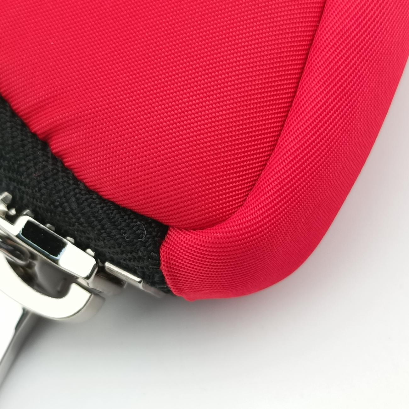 Pre-owned Prada Mini Pouch Coin Case Red×Black Nylon 1TT109 handbag | stylenewstar