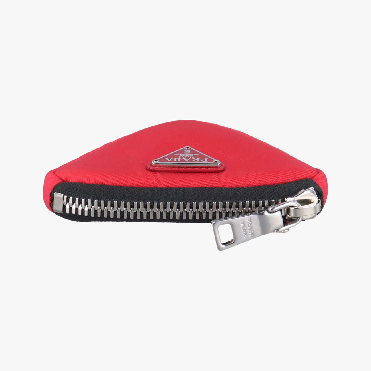 Pre-owned Prada Mini Pouch Coin Case Red×Black Nylon 1TT109 handbag | stylenewstar