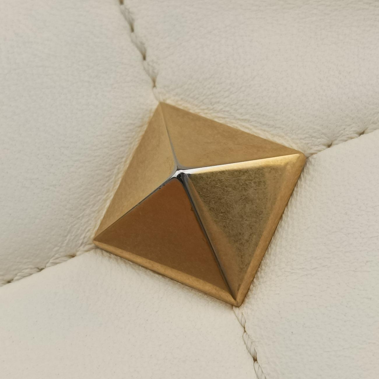 Pre-owned Valentino Roman stud chain White Leather  handbag | stylenewstar