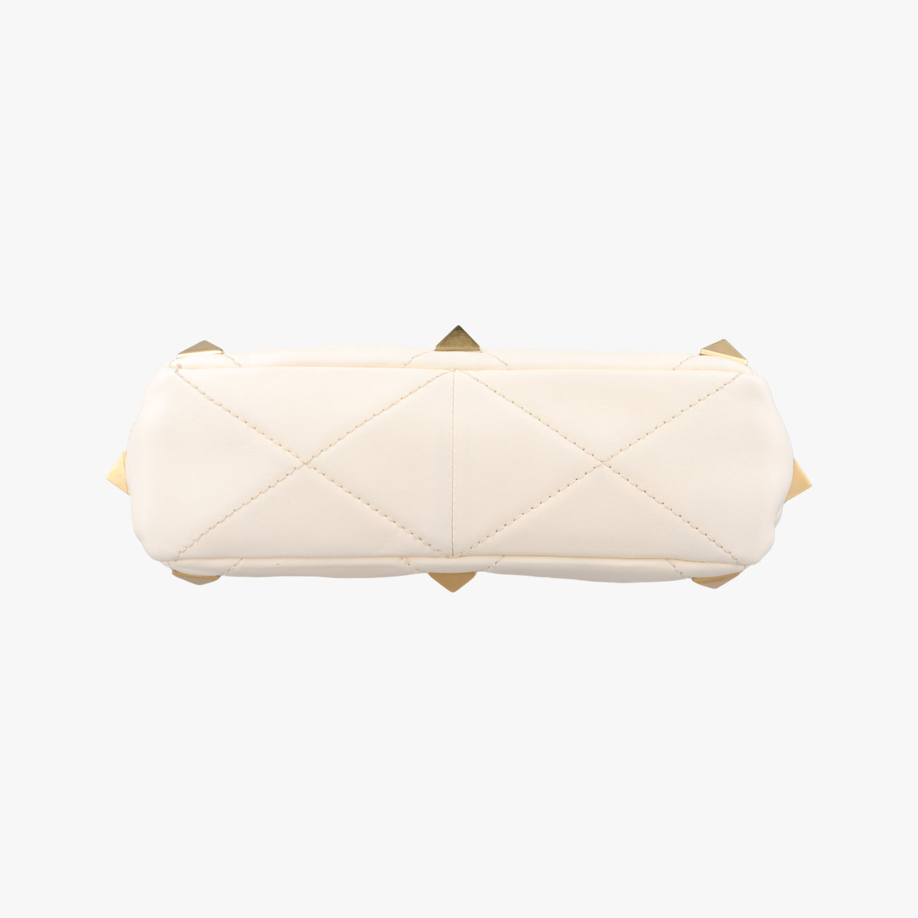 Pre-owned Valentino Roman stud chain White Leather  handbag | stylenewstar