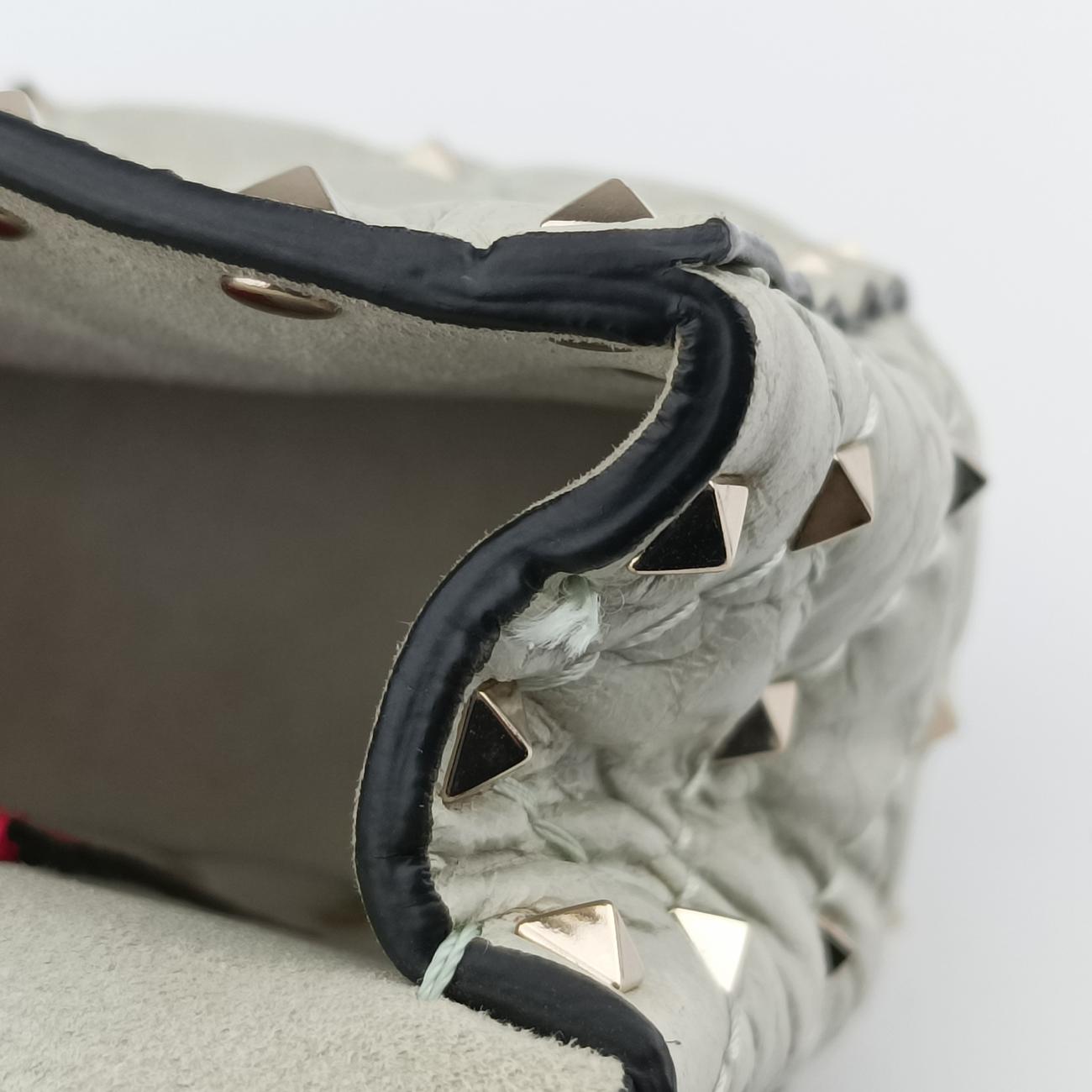 Pre-owned Valentino Rockstud SPIKE UP White Leather  shoulderbag | stylenewstar