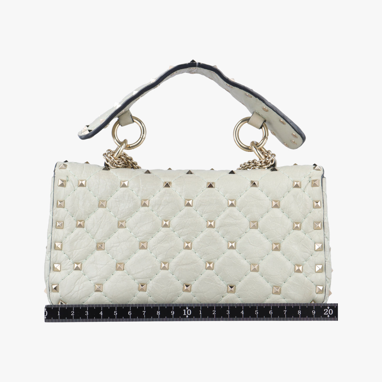 Pre-owned Valentino Rockstud SPIKE UP White Leather  shoulderbag | stylenewstar