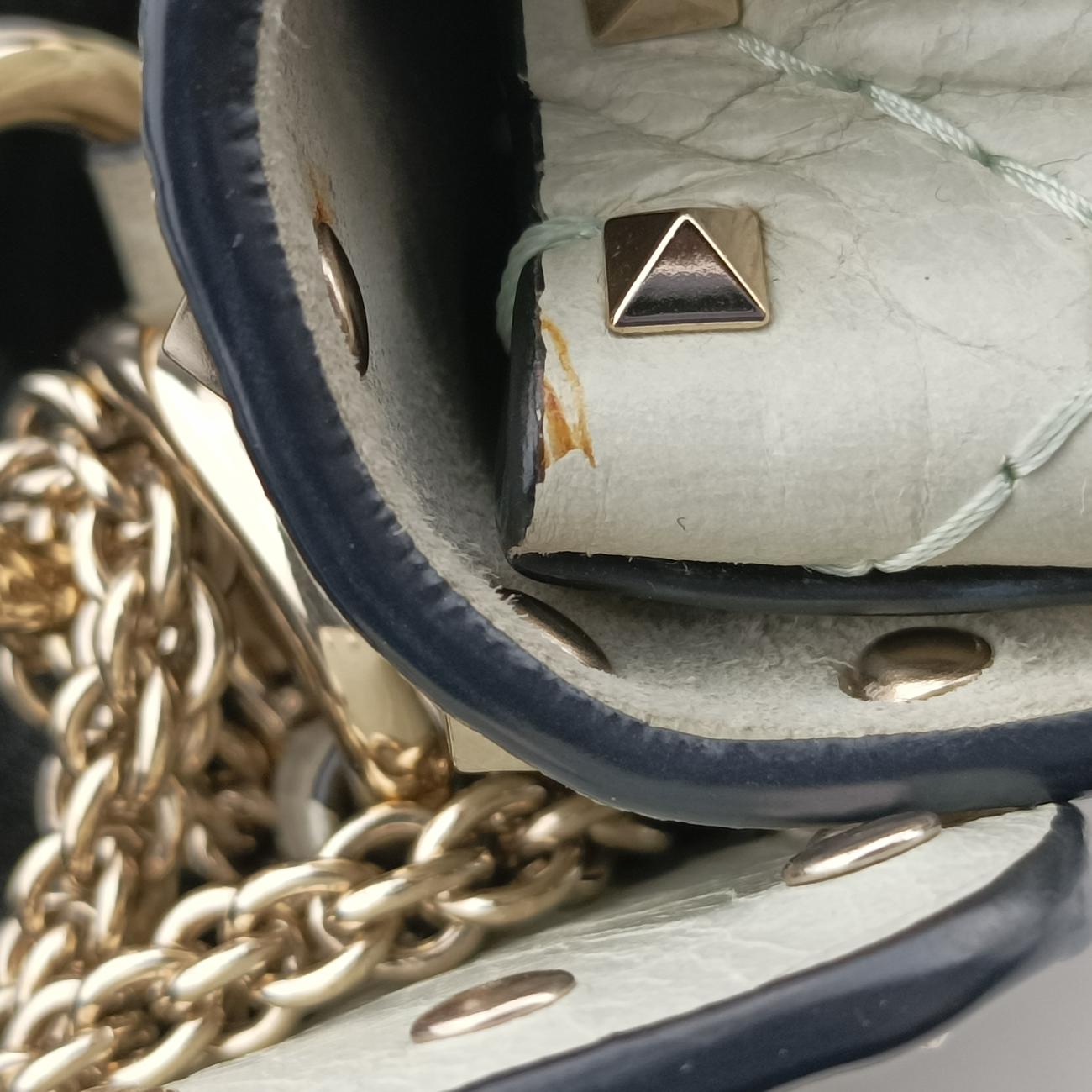 Pre-owned Valentino Rockstud SPIKE UP White Leather  shoulderbag | stylenewstar