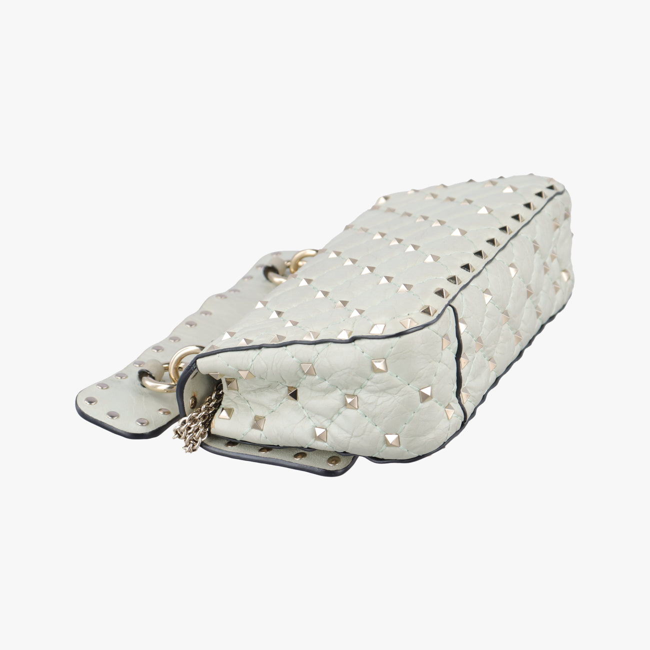 Pre-owned Valentino Rockstud SPIKE UP White Leather  shoulderbag | stylenewstar