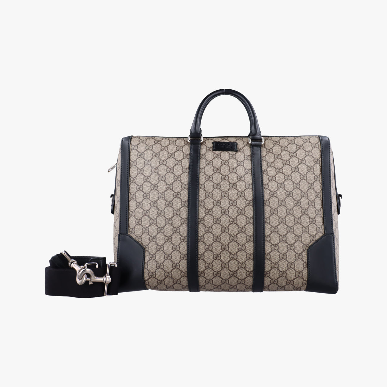 Pre-owned Gucci KALEIDO Beige x black PVC coated canvas 406384 handbag | stylenewstar