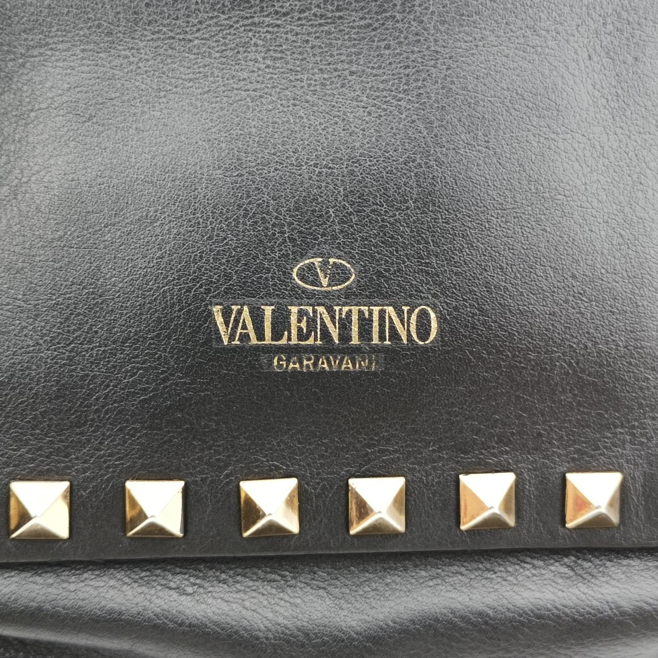 Pre-owned Valentino Rockstud Black Leather  shoulderbag | stylenewstar