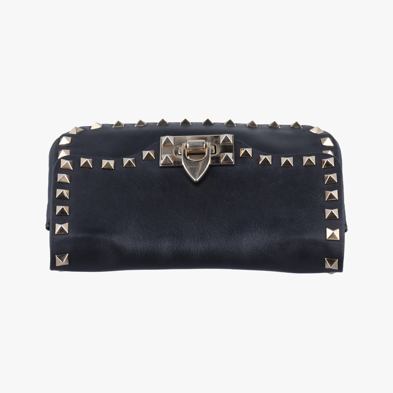 Pre-owned Valentino Rockstud Black Leather  shoulderbag | stylenewstar