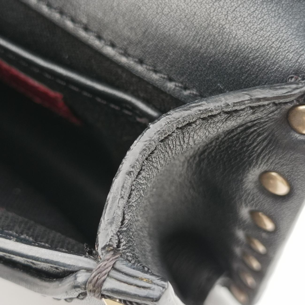 Pre-owned Valentino Rockstud Black Leather  shoulderbag | stylenewstar