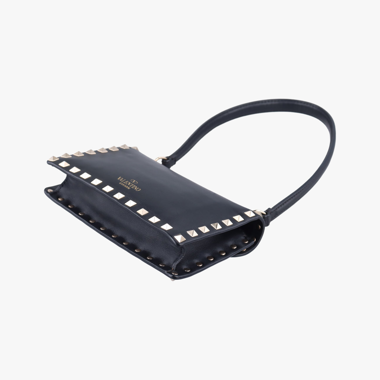 Pre-owned Valentino Rockstud Black Leather  shoulderbag | stylenewstar